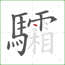 驦的笔顺第15画:点 驦的笔顺第15画:点