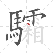 驦的笔顺第16画:点 驦的笔顺第16画:点