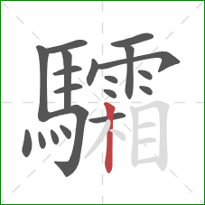 驦的笔顺第20画:竖 驦的笔顺第20画:竖