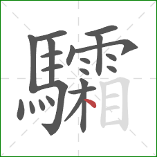 驦的笔顺第22画:点 驦的笔顺第22画:点