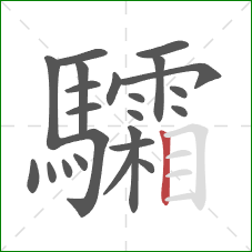 驦的笔顺第23画:竖 驦的笔顺第23画:竖