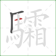 驦的笔顺第3画:横 驦的笔顺第3画:横