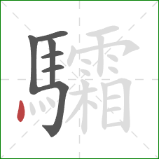 驦的笔顺第7画:点 驦的笔顺第7画:点