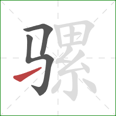 骡的笔顺第3画：提