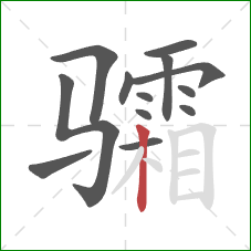 骦的笔顺第13画：竖
