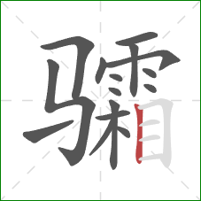 骦的笔顺第16画：竖