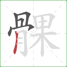 髁的笔顺第6画:竖 髁的笔顺第6画:竖