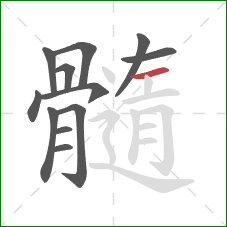 髓的笔顺第12画:横 髓的笔顺第12画:横