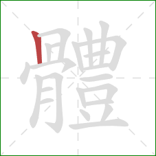 體的笔顺第1画:竖 體的笔顺第1画:竖