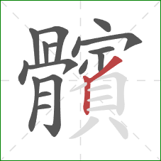 髕的笔顺第17画:竖 髕的笔顺第17画:竖