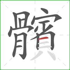 髕的笔顺第20画:横 髕的笔顺第20画:横