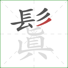 鬒的笔顺第10画:撇 鬒的笔顺第10画:撇