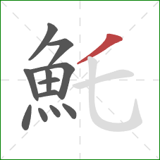 魠的笔顺第12画:撇 魠的笔顺第12画:撇