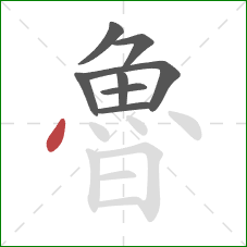 魯的笔顺第8画:点 魯的笔顺第8画:点