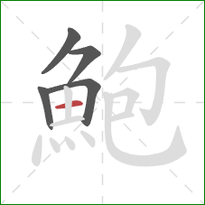 鮑的笔顺第5画:横 鮑的笔顺第5画:横