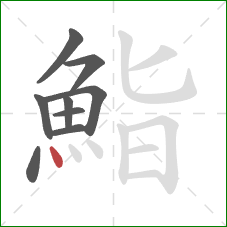 鮨的笔顺第9画：点
