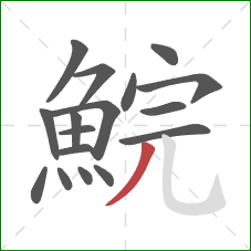鯇的笔顺第17画:撇 鯇的笔顺第17画:撇