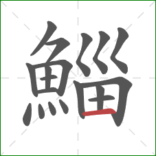 鯔的笔顺第19画:横 鯔的笔顺第19画:横