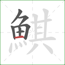 鯕的笔顺第7画：横