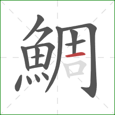 鯛的笔顺第16画：横