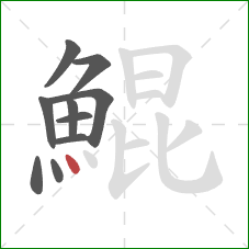 鯤的笔顺第10画：点