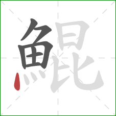 鯤的笔顺第8画：点
