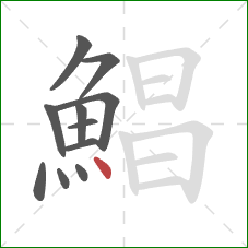 鯧的笔顺第11画：点