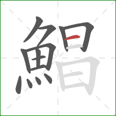 鯧的笔顺第14画：横
