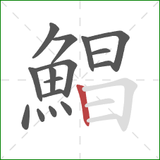鯧的笔顺第16画：竖