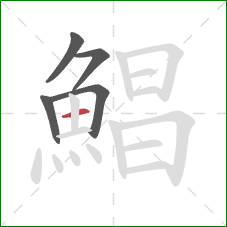 鯧的笔顺第5画：横