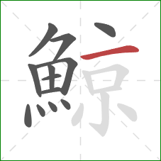 鯨的笔顺第13画：横