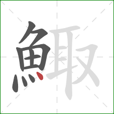 鯫的笔顺第11画：点