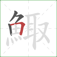 鯫的笔顺第4画：横折
