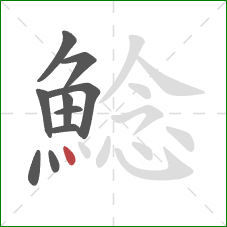 鯰的笔顺第10画:点 鯰的笔顺第10画:点