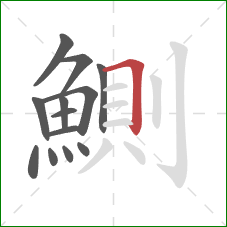 鰂的笔顺第13画:横折 鰂的笔顺第13画:横折