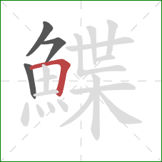 鰈的笔顺第4画:横折 鰈的笔顺第4画:横折