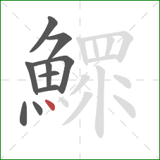 鰥的笔顺第10画:点 鰥的笔顺第10画:点