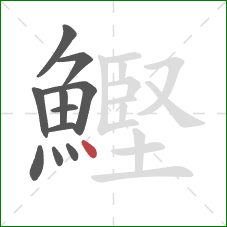 鰹的笔顺第11画：点