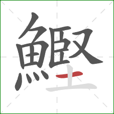 鰹的笔顺第20画：横