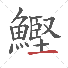 鰹的笔顺第22画：横