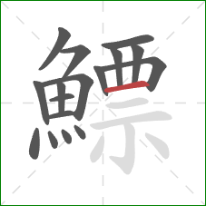 鰾的笔顺第17画:横 鰾的笔顺第17画:横