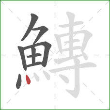 鱄的笔顺第9画：点