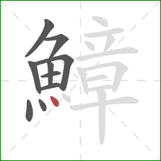 鱆的笔顺第10画:点 鱆的笔顺第10画:点