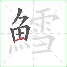 鱈的笔顺第7画:横 鱈的笔顺第7画:横