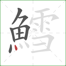 鱈的笔顺第9画:点 鱈的笔顺第9画:点