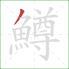 鱒的笔顺第1画:撇 鱒的笔顺第1画:撇