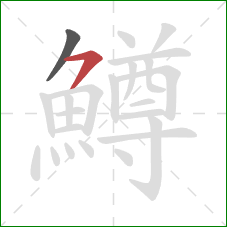 鱒的笔顺第2画:横撇 鱒的笔顺第2画:横撇