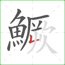 鱖的笔顺第17画:竖折 鱖的笔顺第17画:竖折