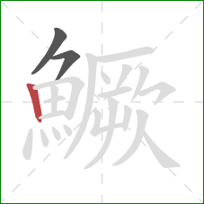 鱖的笔顺第3画:竖 鱖的笔顺第3画:竖