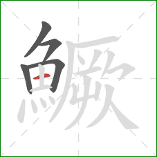 鱖的笔顺第5画:横 鱖的笔顺第5画:横